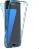 A blue phone case is shown over a Samsung Galaxy S8 phone. Produktbild-Vorschau