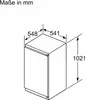 A technical drawing showing the dimensions of a refrigerator. Produktbild-Vorschau
