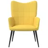 Relaxsessel mit Hocker Senfgelb Stoff Produktbild-Vorschau 4