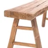 A close-up shot of a rustic wooden bench. Produktbild-Vorschau