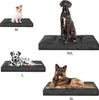 Four dog beds of different sizes, each with a dog on it, are displayed against a white background. The beds are labeled with sizes M, L, XXL, and XL. Náhled obrázku produktu