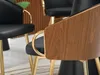 Chaise de salle à manger CERYS - noyer / noir / or Voir les images du produit 11