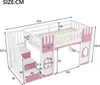 Merax Etagenbett Hochbett 90x200 cm, mit Stauraumtreppe und Produktbild-Vorschau 7