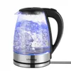 A glass electric kettle filled with boiling water, illuminated by blue LEDs. Náhľad obrázku produktu