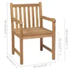 Gartenstühle 2 Stk. mit Beige Kissen Massivholz Teak Produktbild-Vorschau 9
