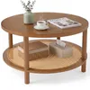 KOMFOTTEU Couchtisch, Ø80 cm Wohnzimmertisch rund mit 2 Produktbild-Vorschau 1