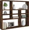 vidaXL Nástenná polica Smoked Oak 90x16x78 cm odvodený Náhľad obrázku produktu 3