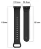 Two black watch bands are shown with dimensions indicated by lines and text. Náhled obrázku produktu