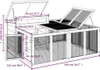 vidaXL Kaninchenstall Mokka 144x123x67,5 cm Massivholz Produktbild-Vorschau 7