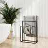 vidaXL Handtuchständer Schwarz 48x24x79 cm Eisen Produktbild-Vorschau 2