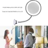 A collage showing a flexible makeup mirror with LED light, a woman using it, and a man using it. Podgląd zdjęcia produktu