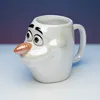 A 3D mug shaped like the character Olaf from Frozen II, with a glossy white finish. Podgląd zdjęcia produktu