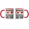 Warning May Talk About Anime Tasse Rot Geschenkidee Anime Produktbild-Vorschau 3
