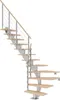 Pertura Mittelholmtreppe Alena Eiche Leimholz Perlgrau 1/4 Produktbild-Vorschau 1