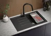 PRIMAGRAN Spülbecken Anthrazit 78x50cm, Granitspüle 1 Produktbild-Vorschau 3