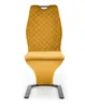 A single mustard yellow dining chair with a black base, shown from the front on a white background. Produktbild-Vorschau