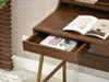 Scrivania minimalista RENO - noce / oro Anteprima dell’immagine prodotto 14