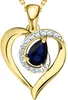 Damen Kette ECHTER Saphir Edelstein Silber 925 goldene Produktbild-Vorschau 6