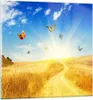 Bilder auf glas - Schmetterlinge Wiese Gras - 70x70cm - Produktbild-Vorschau 1