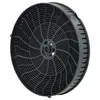 A black circular charcoal filter for a range hood. Produktbild-Vorschau