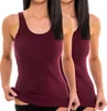 Damen Tank Top aus Baumwolle bordeaux 2er Pack Produktbild-Vorschau