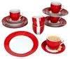 18tlg Kaffeeservice Variant Rot Porzellan 6 Personen Tassen Produktbild-Vorschau 1