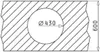 A technical drawing of a round sink with dimensions indicated. Produktbild-Vorschau
