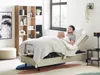 BELIANI Polsterbett Beige Stoffbezug 80x200 cm Elektrisch Produktbild-Vorschau 4