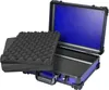 An open blue transport case with foam inserts. Produktbild-Vorschau