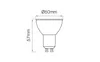 A technical drawing of a light bulb with dimensions indicated. Produktbild-Vorschau