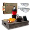 Couchbox mit 4 Glasschalen in Grau | Couchbar Snackbox für Produktbild-Vorschau 1