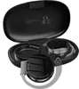 A black charging case for wireless headphones, with the headphones inside and one partially removed. Náhled obrázku produktu