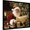 MuchoWow® Gerahmtes Poster Der Weihnachtsmann prüft seine Produktbild-Vorschau 1
