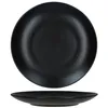 A black plate shown from a top-down view and a side view. Podgląd zdjęcia produktu