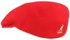 Kangol Flat Cap Schiebermütze 504 aus reiner Wolle in rot