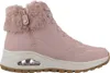 A side view of a pink Skechers sneaker boot with fur trim. Produktbild-Vorschau