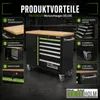Werkstattwagen leer mit Holzplatte 6 Schubladen & Tür, Produktbild-Vorschau 8