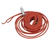 A coiled red heating cable with a silver spring attached. Podgląd zdjęcia produktu