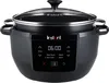 A black Instant Pot multi-cooker with a glass lid is shown from the front on a white background. The digital display shows '06:00'. Produktbild-Vorschau