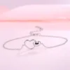 Damen Armband 925 Sterling Silber Doppel-Herz Armkette Produktbild-Vorschau 2