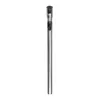 A silver telescopic vacuum cleaner tube with a black top, isolated on a white background. Produktbild-Vorschau