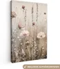 Leinwand Bilder 60x90 cm - Blumen - Rosa - Modern - Beige, Produktbild-Vorschau 1
