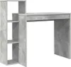 vidaXL Písací stôl s policou betónová sivá 100 x 40 x 90 cm Náhľad obrázku produktu 1
