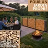 Range-bûches extérieur 335x25x115 cm métal acier galvanisé Voir les images du produit 5