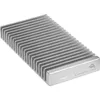 A silver external hard drive with a ribbed heatsink design, shown from a diagonal angle on a white background. Podgląd zdjęcia produktu