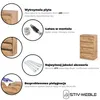 Collage of images showcasing features of a wooden chest of drawers. Podgląd zdjęcia produktu