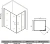 SONNI Duschkabine Eckeinstieg 80x100cm Eckdusche Schiebetür Produktbild-Vorschau 6