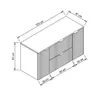 A technical drawing of a cabinet with dimensions indicated. Podgląd zdjęcia produktu