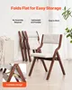 A marketing image showing folded and unfolded chairs with text overlays highlighting features. Náhľad obrázku produktu