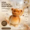 Bärenglas mit Strohhalm 340ml – Süßer Glas Becher in Produktbild-Vorschau 3